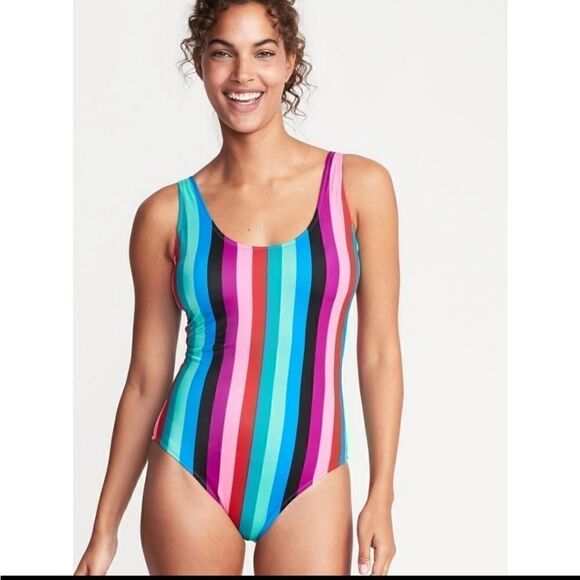 Old Navy Multi Color Striped One Piece Swim - Picture 1 of 10